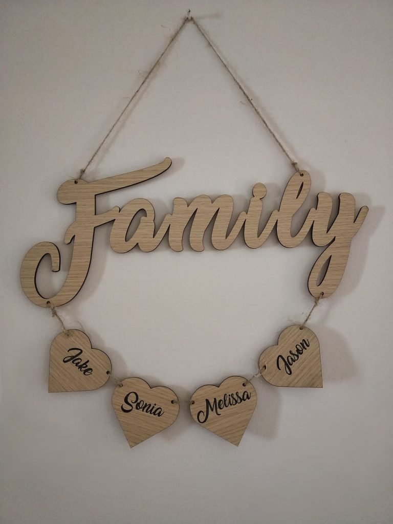 Personalised Family Wall Hanging | By Dezign Gifts