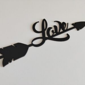 Love Arrow Wooden Wall Plaque - Black