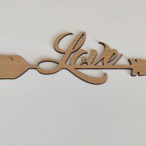 Love Arrow Wooden Wall Plaque - Wood Grain Look