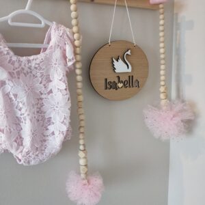 Laser Cut Kids Swan Door Hanging | By Dezign Gifts