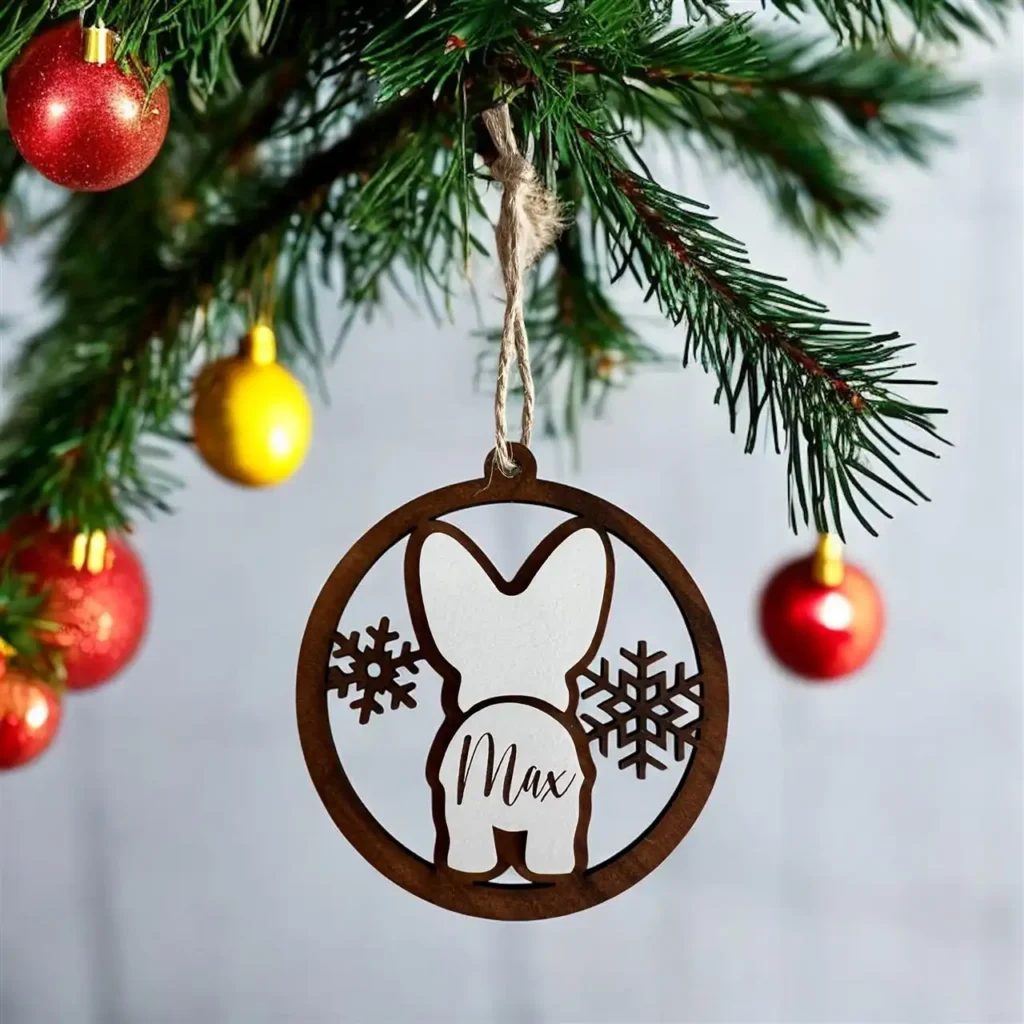 Custom Christmas Bauble Dog Butt Corgi