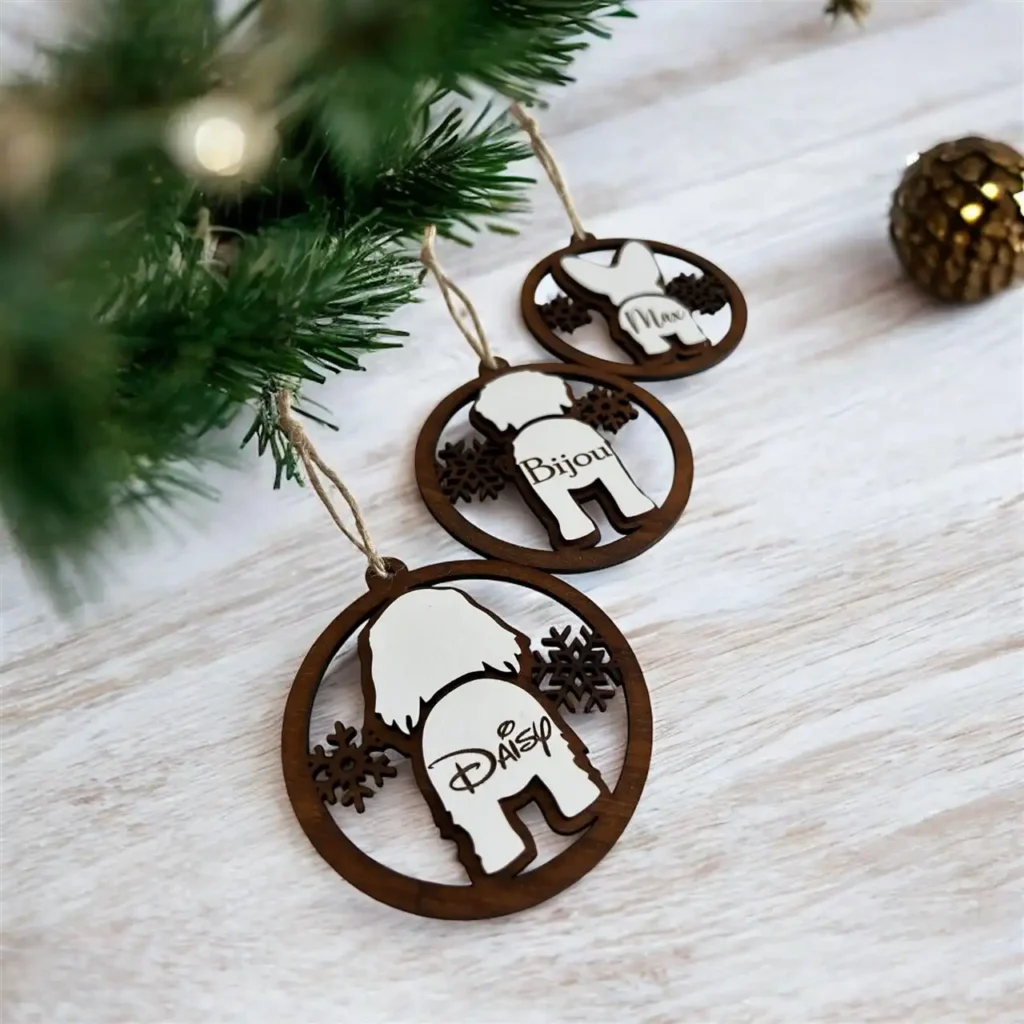 Dog Christmas Present - Dog Butt Bauble Collage